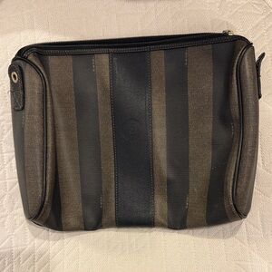 Fendi Black and Brown Striped Bag - No Strap!